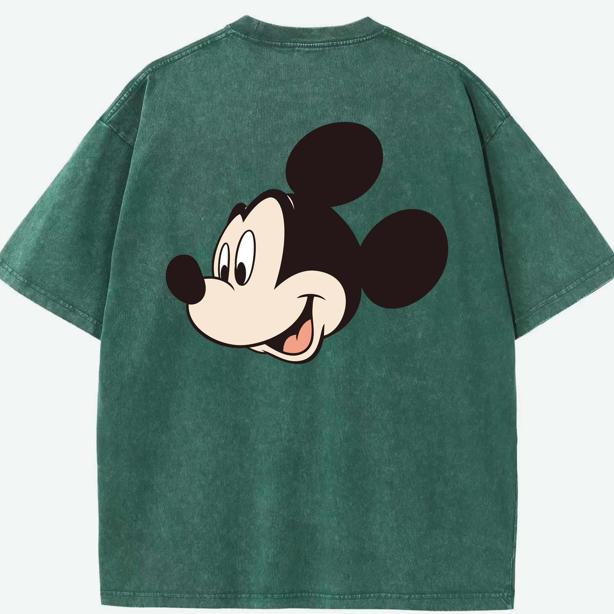 （画像用） ミッキーマウス Mickey Mouse 綿100% ヴィンテージ風 半袖Tシャツ（背面プリント）